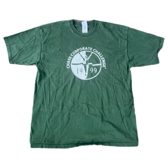 Vintage Fruit Of The Loom 1999 Chase Corporate Challenge Green T-Shirt - Picture 1 of 3